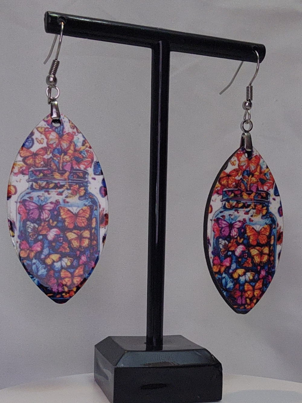 Butterfly Jar Drop Earrings in Multi-Color - Women's Fashion Jewelry